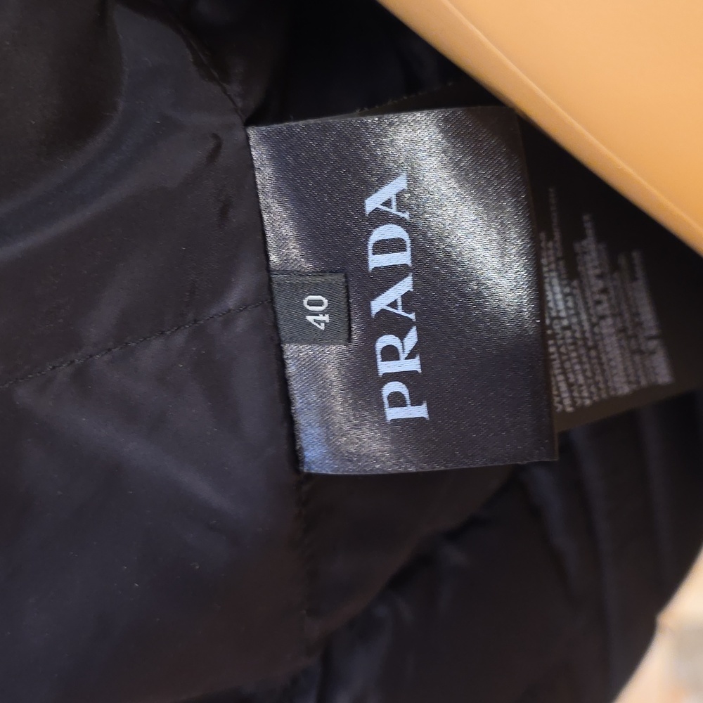 PRADA Black Down Puffer Jacket with Fur Collar - Picture 12 of 16